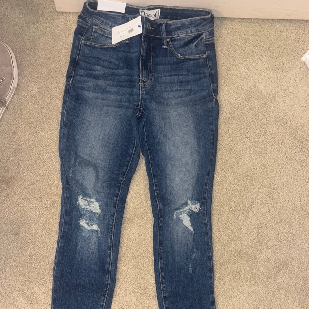 Tricotto Dark Blue Ripped Skinny Jeans